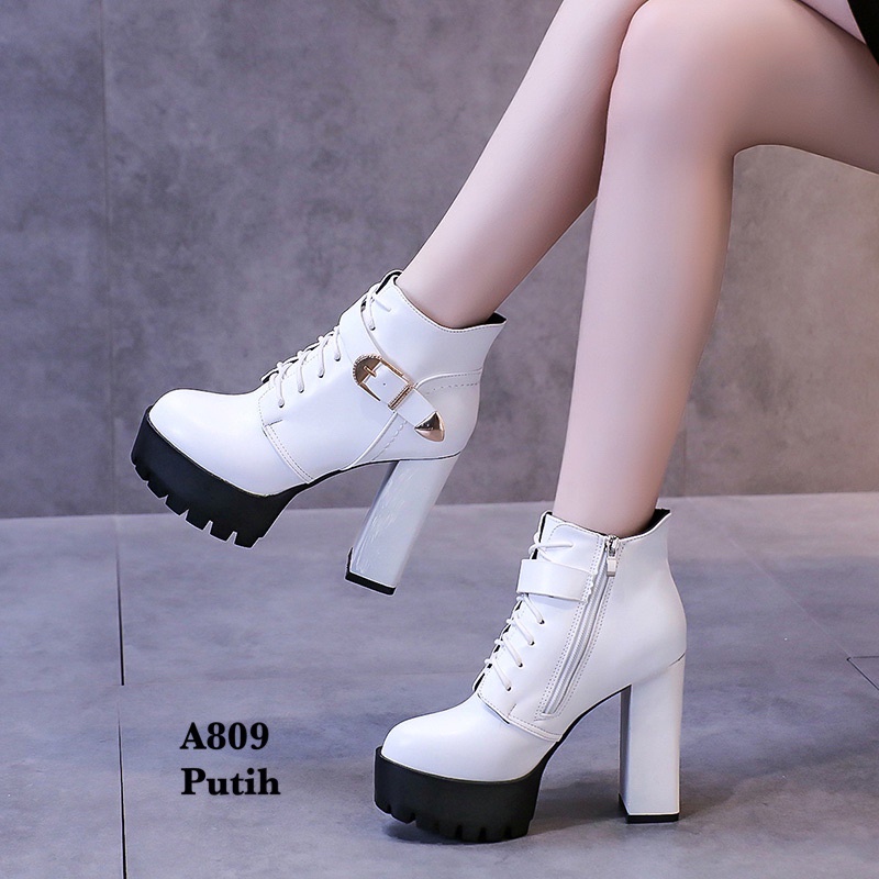 SEPATU BOOTS WANITA  HIGH BLOCK KOREA #A809