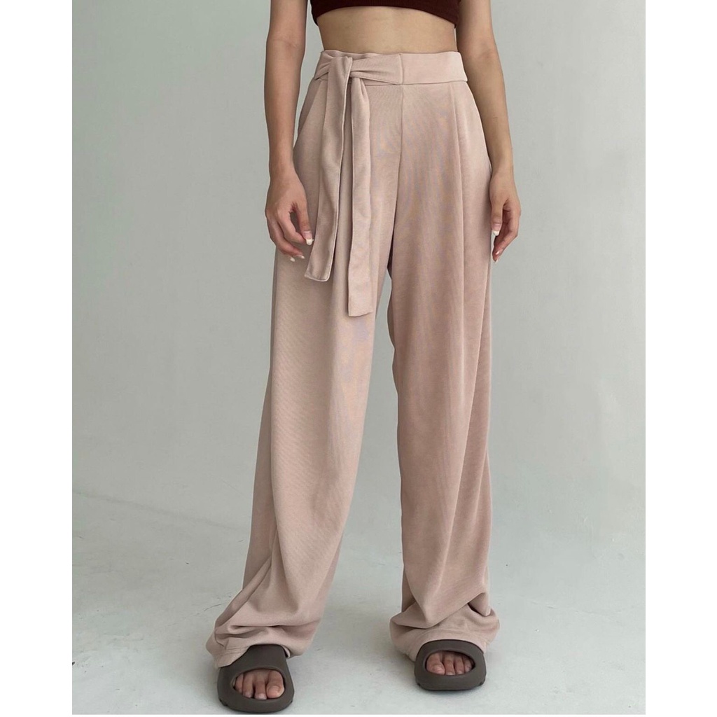 POTTIE - Maven Knit Pants - Celana High Waist Kulot Panjang Wanita