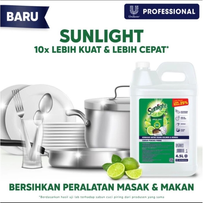 Lov Me❤ Sunlight Lime Professional jeruk nipis 100 Jerigen 4.5L sabun cuci piring