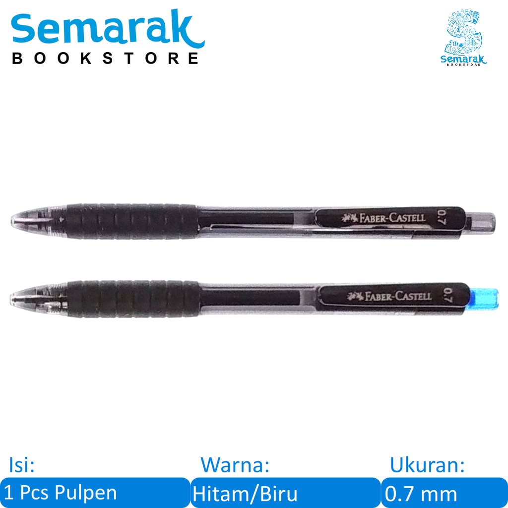 

Faber Castell Fast Gel Z Ballpoint Pulpen Cetek 0.7 - Hitam / Biru