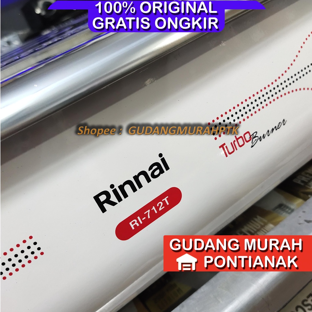 Kompor Gas RINNAI 2 tungku API TURBO API LILIN RI 712T  RI-712T RI712 T RI 712 T (2 TUNGKU) GARANSI RESMI