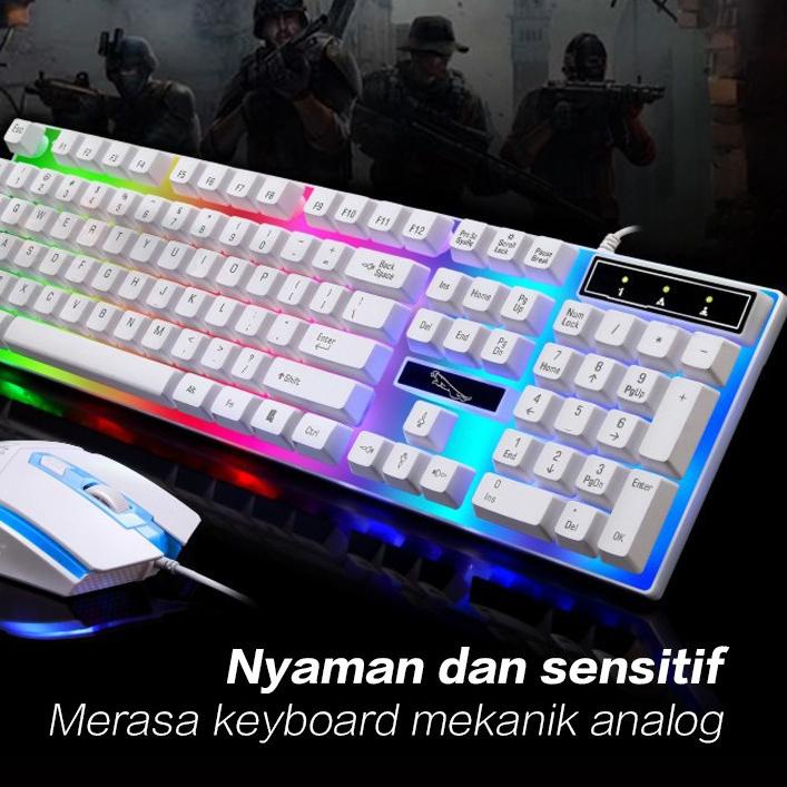 limited Edition✔️OLLA Paket Gaming Keyboard dan Mouse  RGB / Set Gaming Mouse dan Keyboard USB Cable