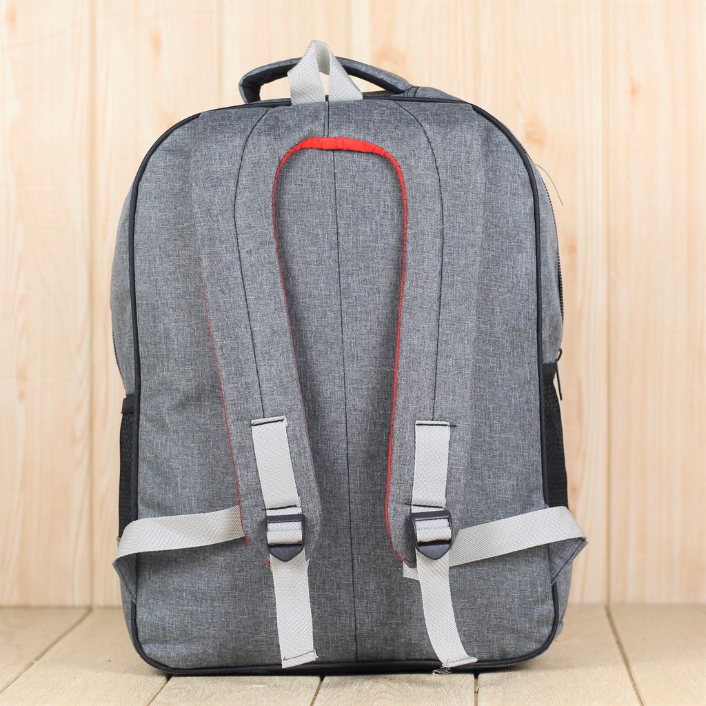 Tas Ransel Sekolah Kerja Backpack Cowok Kantor Polo Denim Abu Murah Tebal Tas Polo