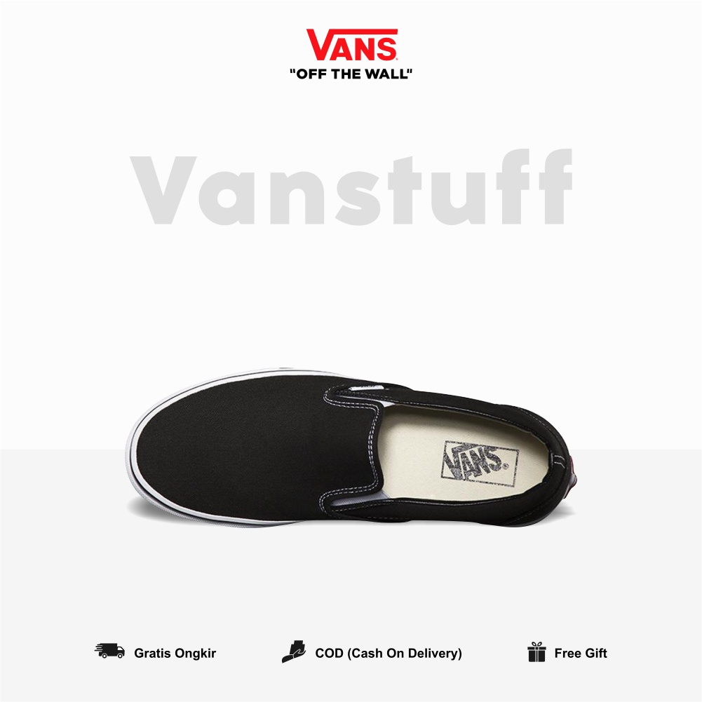 Vans Slip On Black White Original  BNIB Couple Pria Wanita Global Market Waffle EVB Ori Authentic Hitam Putih