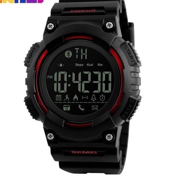 Murah Ekonomis COD✔ Jam Tangan Pria Smart Watch Sport SKMEI Smartwatch Bluetooth Water Resistant 50M 1256