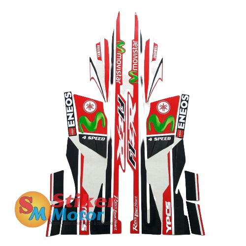 sticker striping body motor F1ZR movistar merah standart fullset