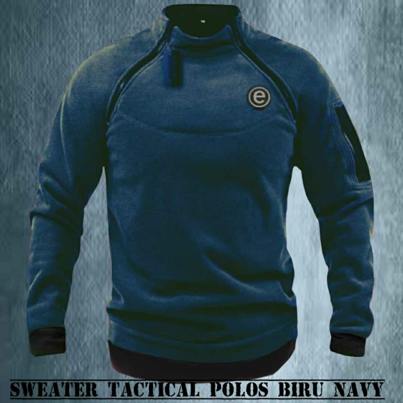sweater tactical/sweater army plus emblem patch rubber