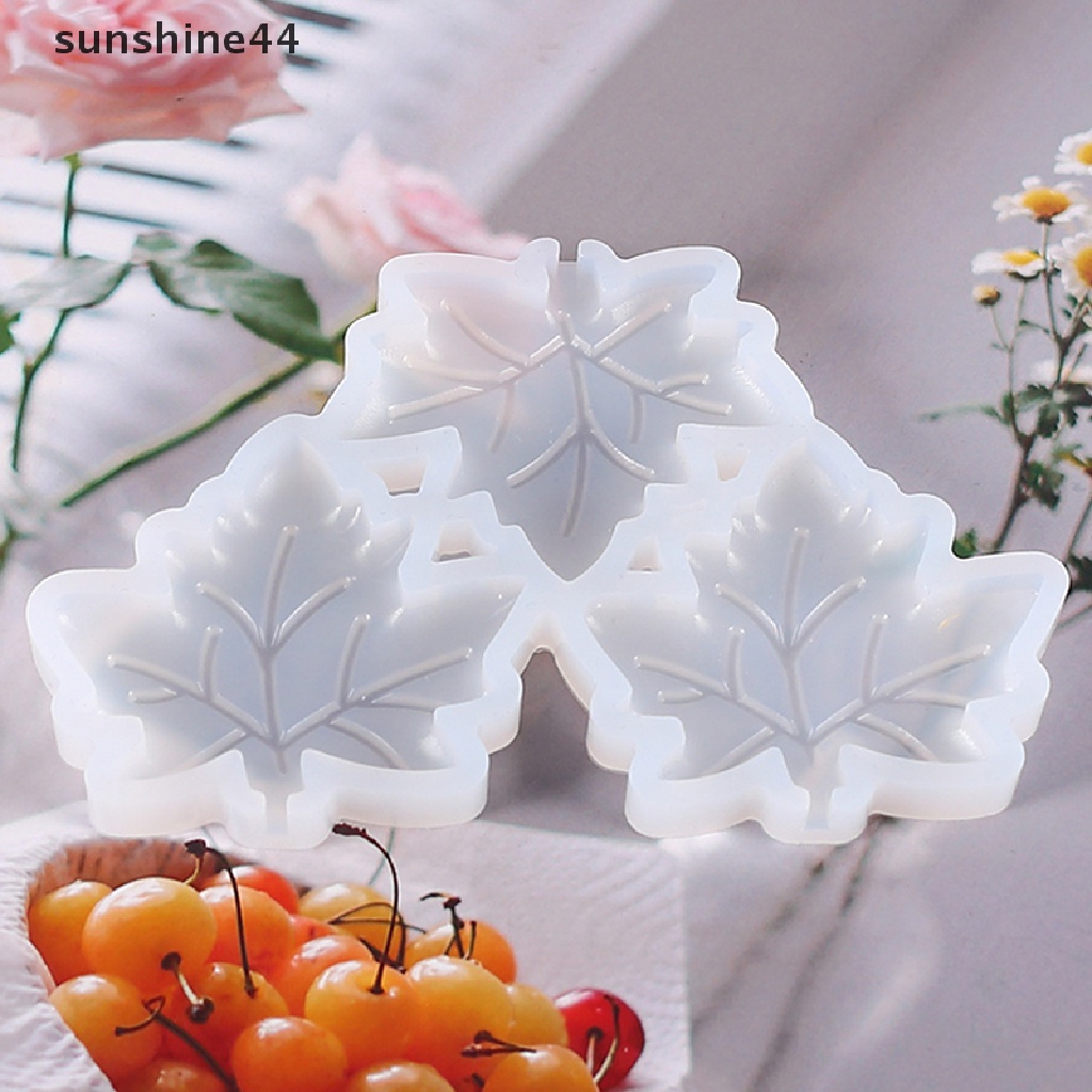 Sunshine Cetakan Permen Lolipop / Gypsum DIY Bentuk Daun Maple / Pohon Natal Bahan Silikon