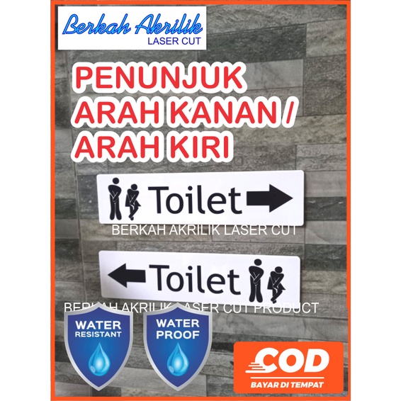 toilet papan nama toilet penunjuk toilet tulisan toilet bahan acrylic tahan air TYPE MODERN SIGN