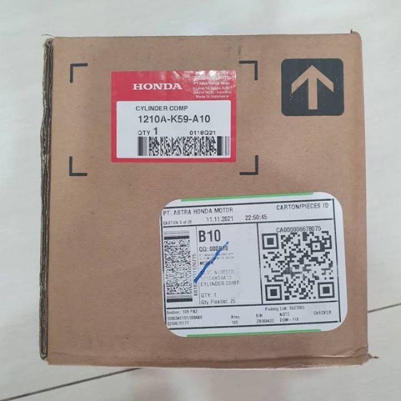 1210A-K59-A10 Cylinder comp original AHM Honda Vario 150 Blok mesin asli AHM Vario 150 boring ori Ho