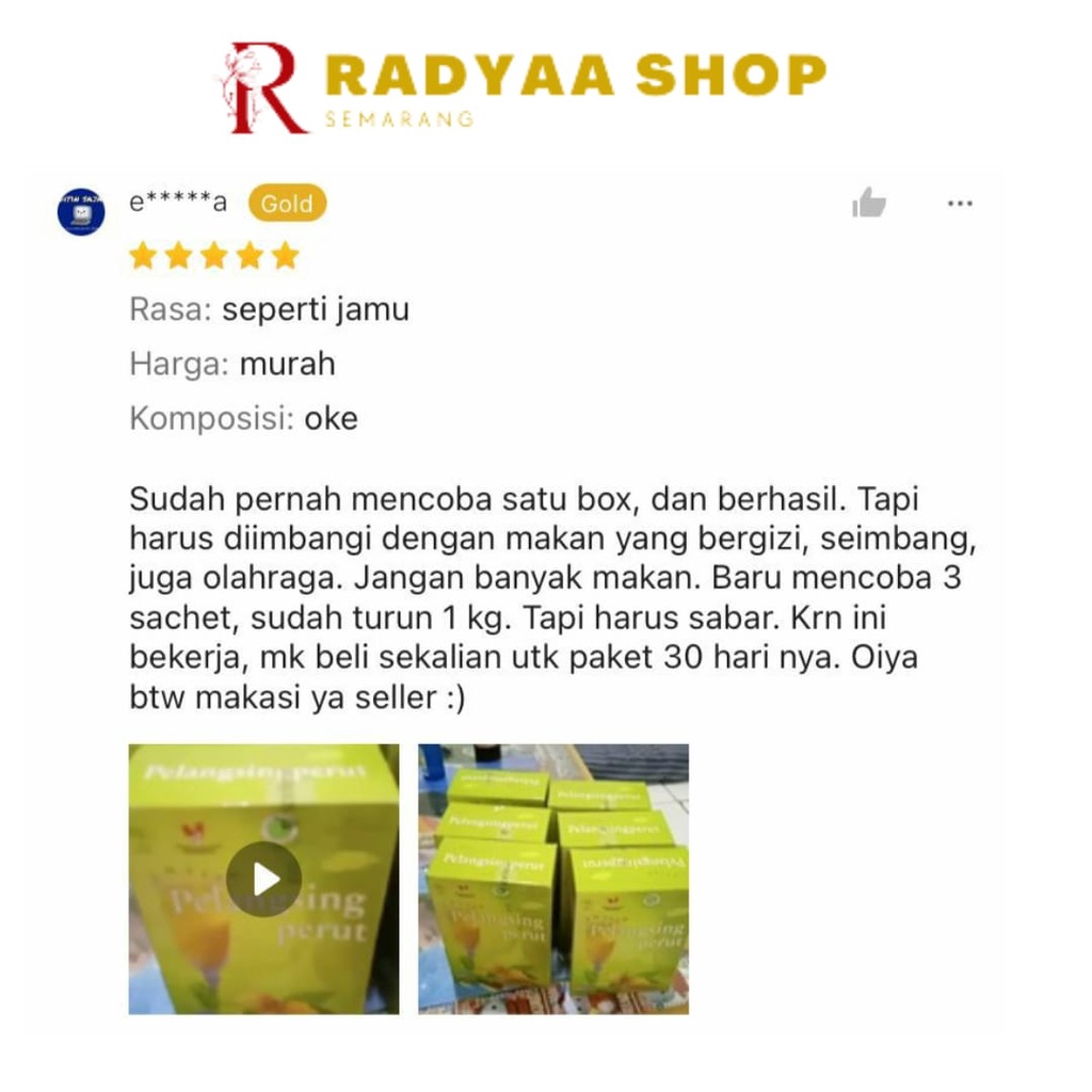 Jamu Pelangsing Perut Instan 5's - Menurunkan Berat Badan Tetap Ideal - Herbal Pelangsing Perut