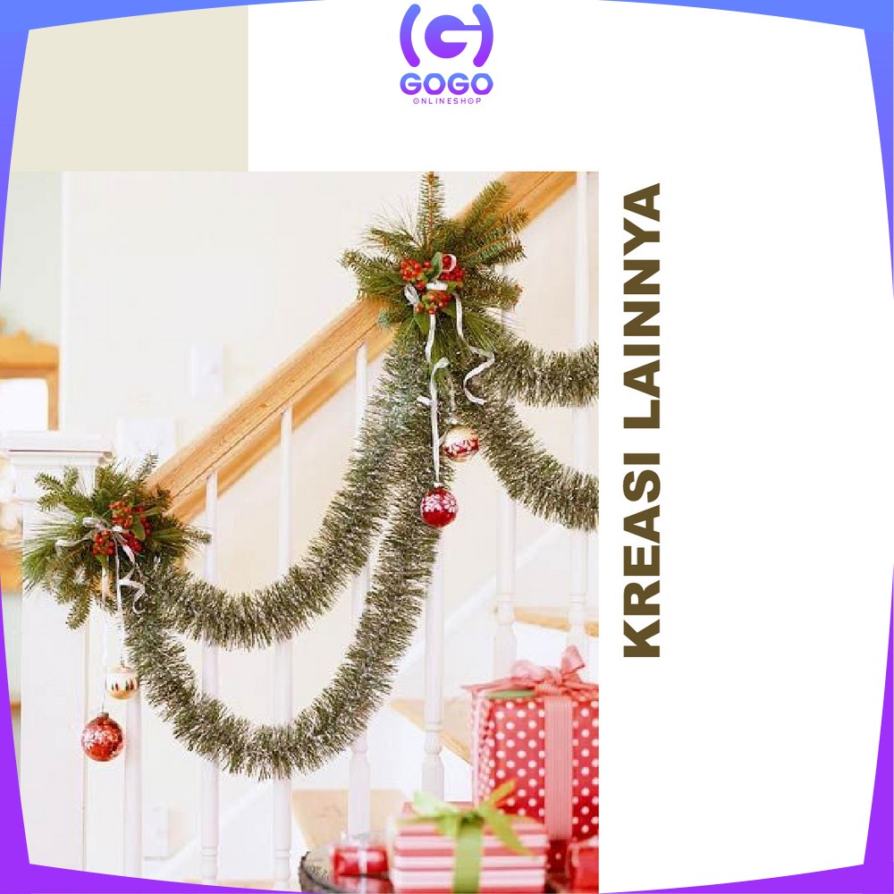 GOGO-C39-40 [2METER] Slinger Tinsel / Rumbai Hiasan Pohon Natal Aksesoris Dekorasi Rumah Ornamen Natal