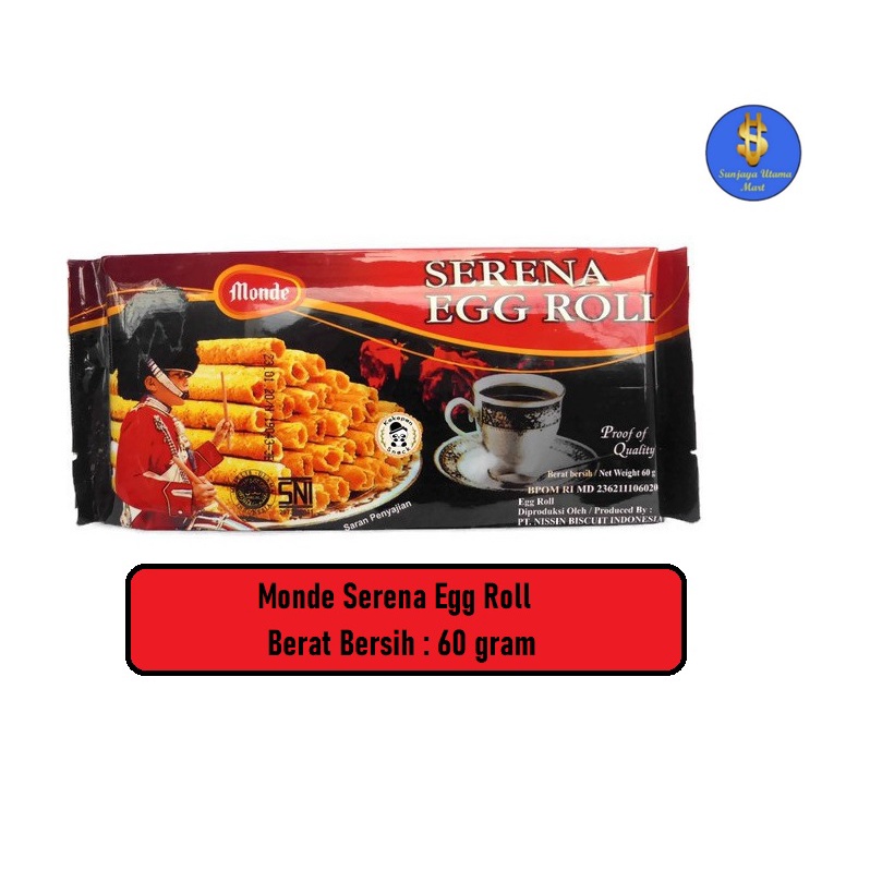 Monde Serena Egg Roll 60 gram-Biskuit Egg Roll Monde