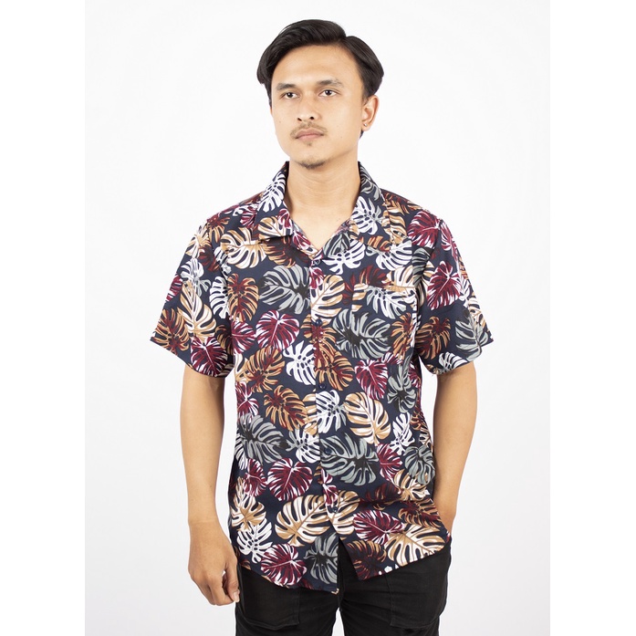 FORTGLASS HAWAI ASTER KEMEJA PRIA BAJU PANTAI COWO BALI REGGAE COWO PENDEK SANTAI RAYON HALUS