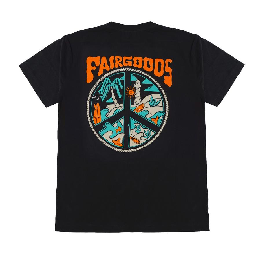 Berkualitas--Fairgoods Kaos - Peace - Hitam