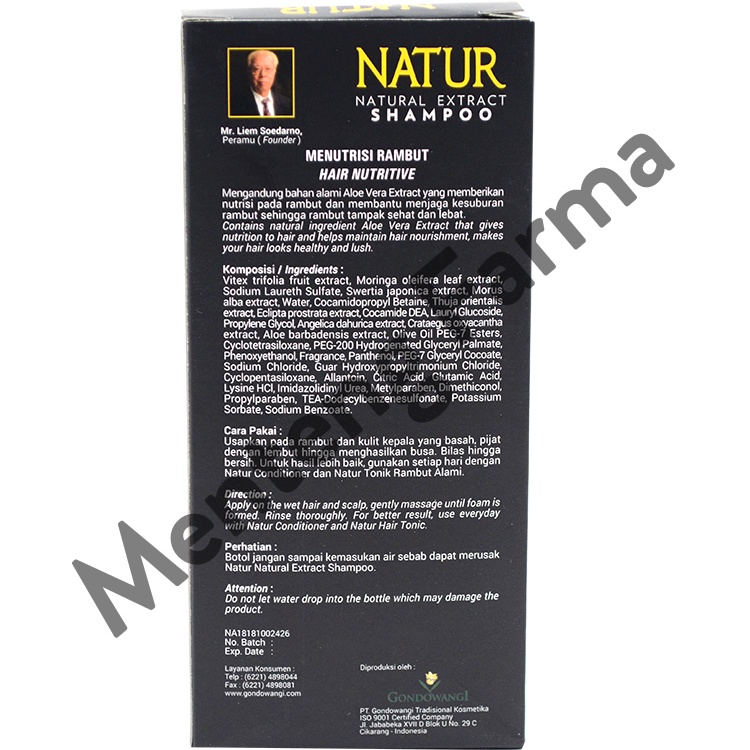 Natur Shampoo Aloe Vera Extract 270 ML - Perawatan Kesuburan Rambut