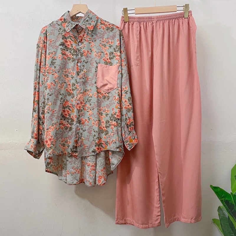 ONE SET RAYON FULL KANCING (PILIH MOTIF) / PIYAMA RAYON WANITA MURAH / PAJAMAS BUSUI / DAILY SET