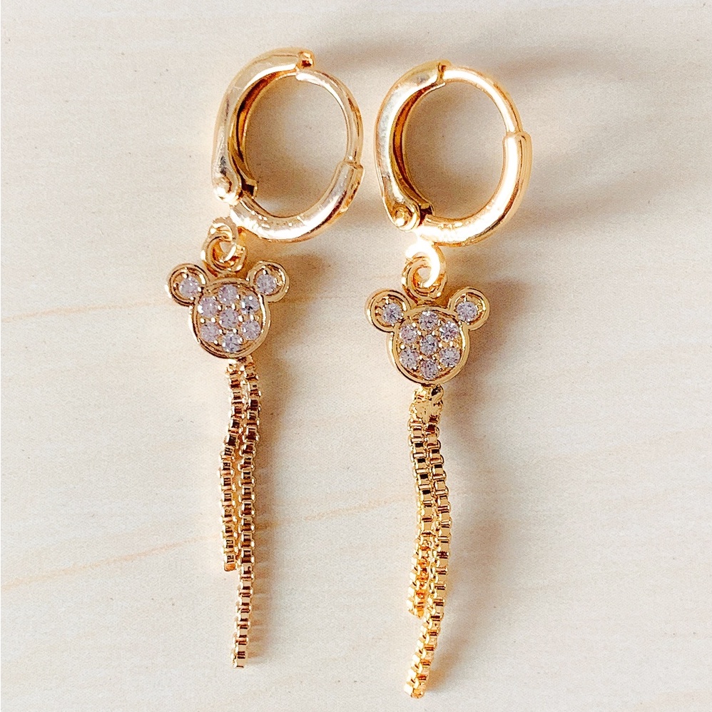 Anting Anak Mini Head Jurai Zirconia Gold