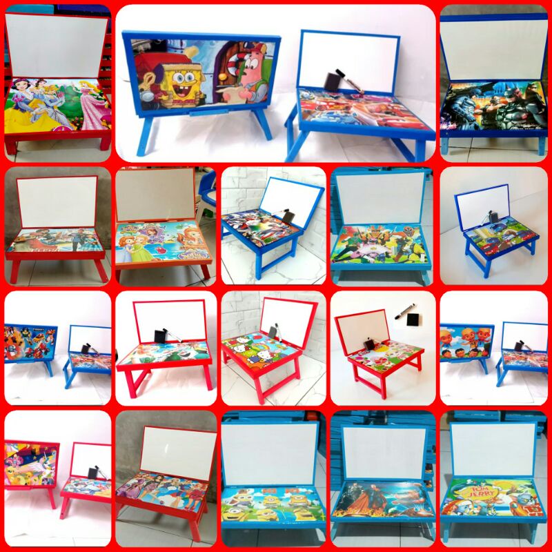 

Awet Meja Belajar Lipat + Papan Tulis Anak Satu Set Spidol & Penghapusnya