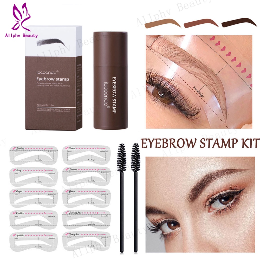 [Siap Dikirim] Ibcccndc Eyebrow Powder Cetakan Alis Instan Eyebrow Stamp Alis Stempel Alis Waterproof dengan 10 Model Cetakan Alis-2