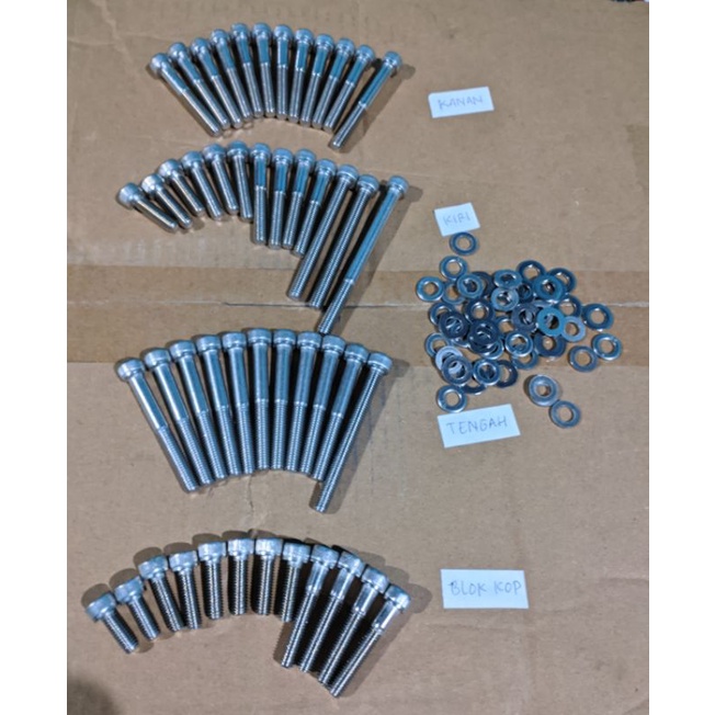 baut L stenlis full mesin megapro /tiger