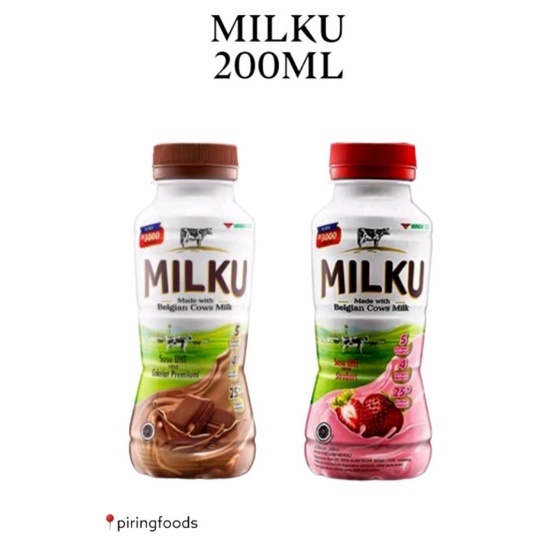 

MILKU SUSU UHT SIAP MINUM | COKELAT | STROBERI 200ML