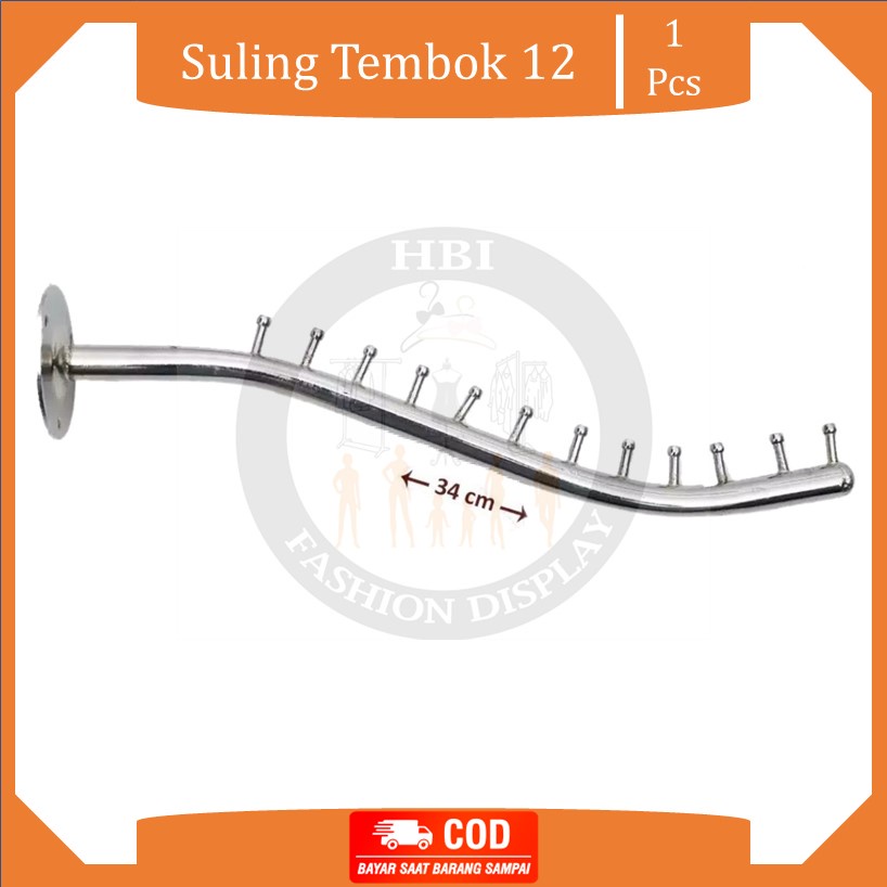Hanger Suling Tembok 12 Titik / Gantungan Suling Tembok 12