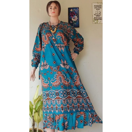 Daster lengan panjang jumbo LD 130 XXXL Busui kekinian dress muslim saku