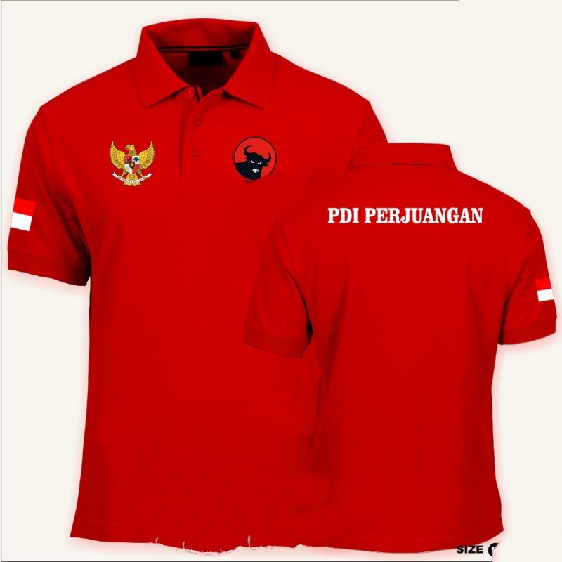 kaos partai PDI baju partai PDI seragam partai PDI kaos kerah partai PDi kaos katun Partai PDi baju 