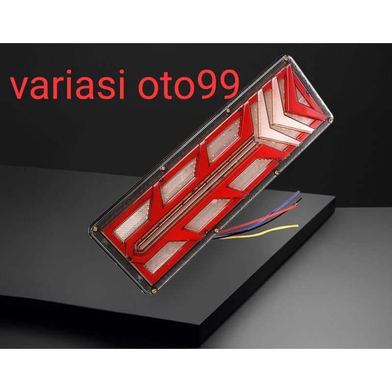 HARGA 1 Pasang Lampu StopLamp variasi Rem Belakang LED Runing Mobil Truck Truk model Panah  24Volt