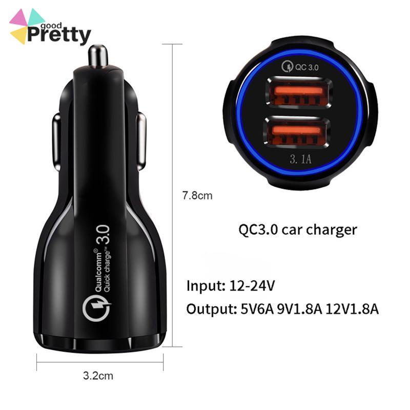 Pengisi daya mobil USB ganda pengisian cepat Qualcomm mendukung berbagai terminal-SWeluler mobil - PD