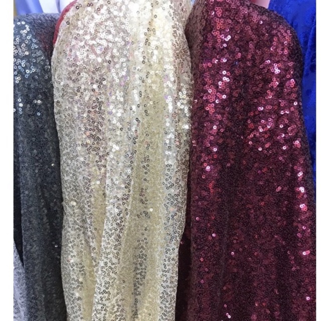 Sequin/Bahan sequin/Kain Sequin/maron