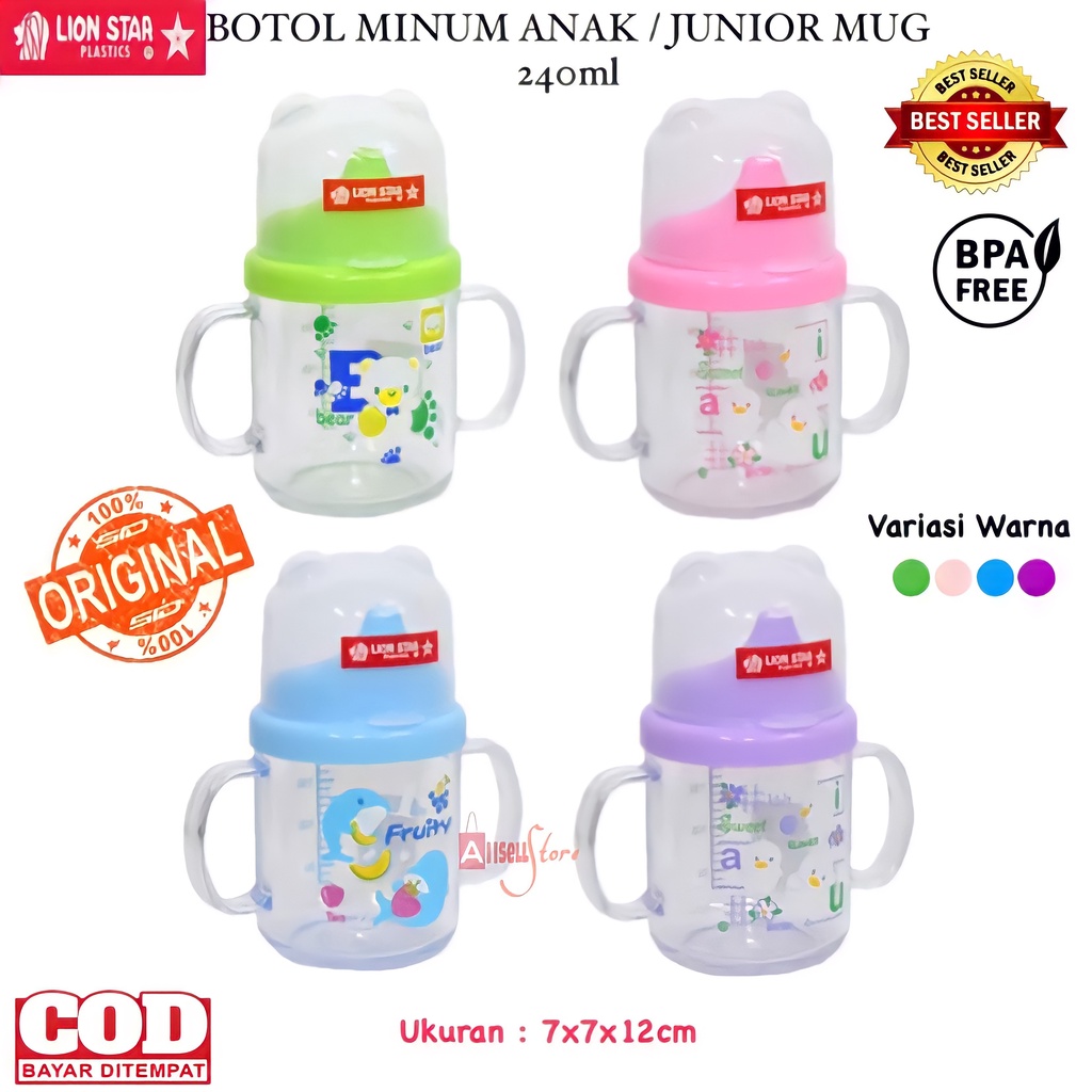 ( BISA COD ) PROMO LION STAR GL-34 JUNIOR MUG 240ML / GELAS MINUM ANAK MUG 240ML / GELAS MINUM BALITA BAYI / BOTOL MINUM BAYI