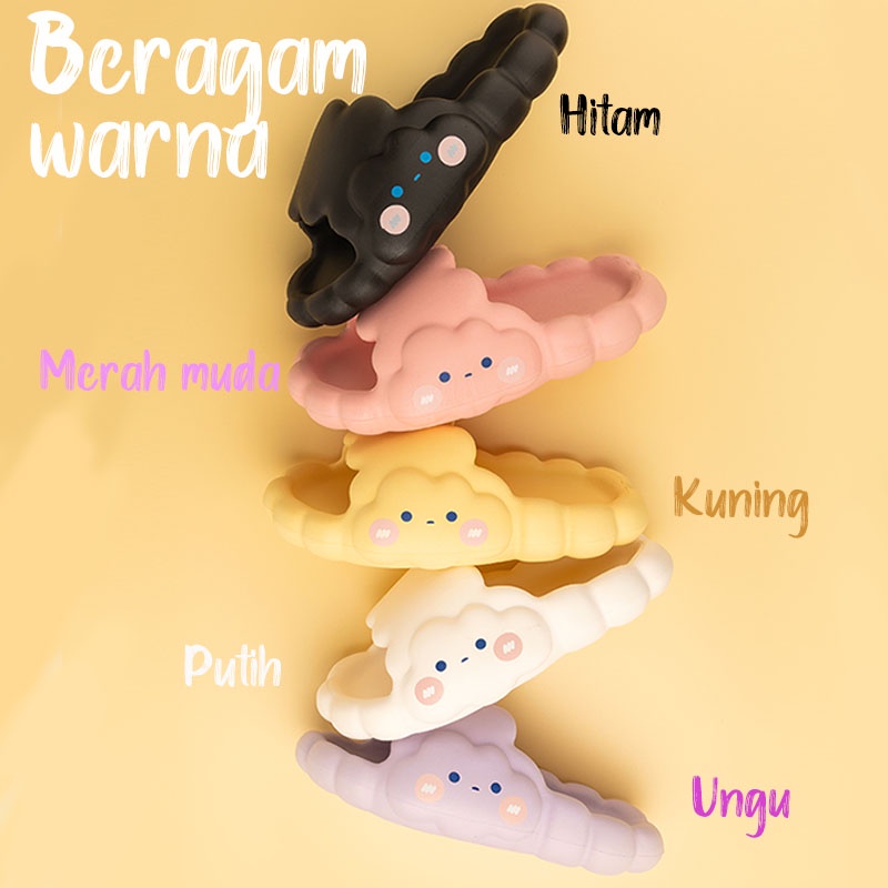 KOMIN Sandal Awan Kartun Musim Panas Sandal Rumah Ringan Empuk Bahan Eva Tebal  Sandal Wanita Murah Sendal Pria Kekinian Modelkorea Imut lucu Sandal Pria Sandal Anak Perempuan Sandal Jelly Karet Wanita Sandal Slop Cewek Miniso