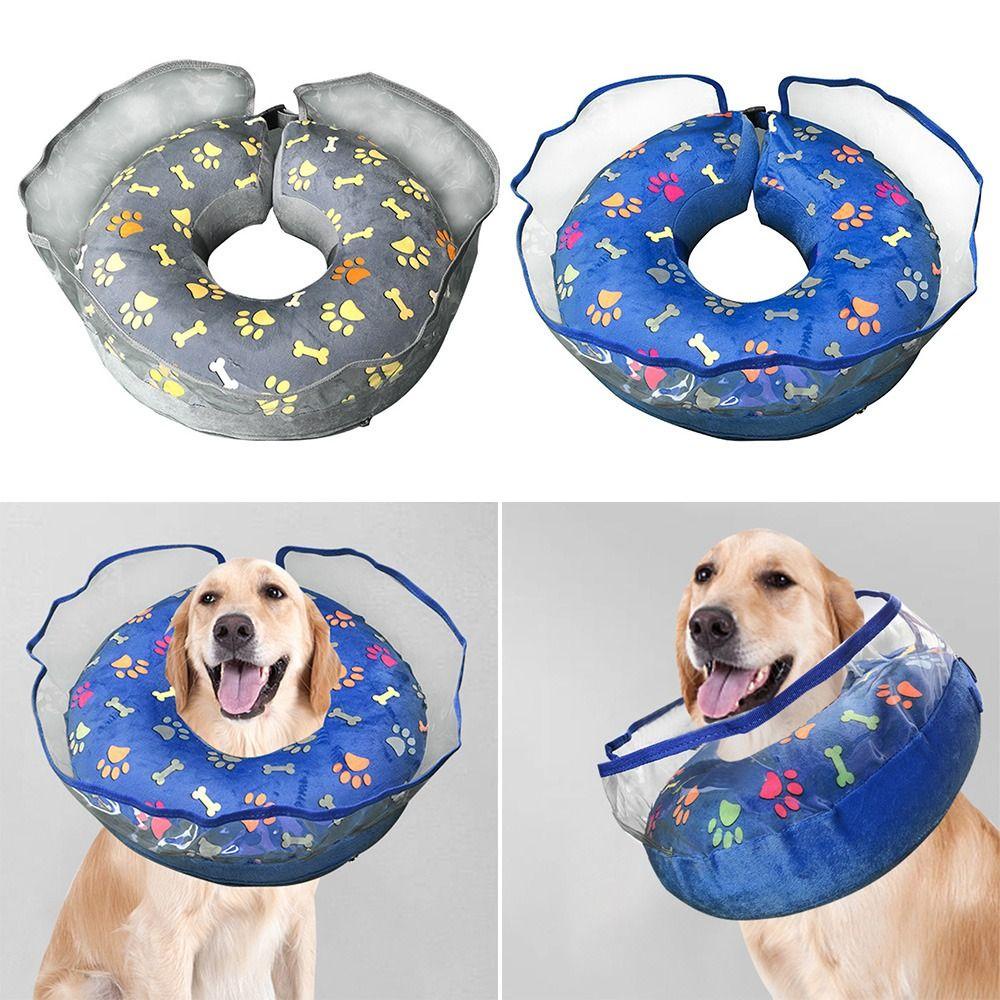 Solighter Inflatable Pet Kerah Medis Pet Cincin Lembut Anjing Kucing Penutup Anti Gigit