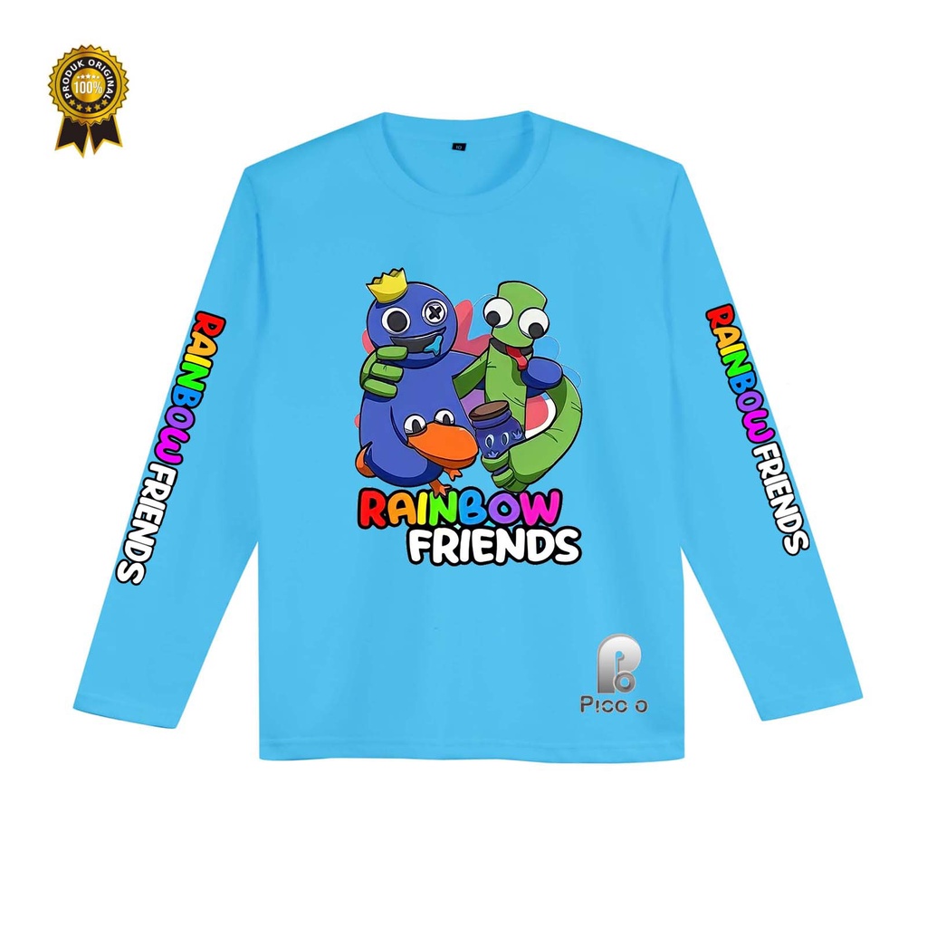 KAOS ANAK LENGAN PANJANG RAINBOW FRIENDS USIA 2-10 Tahun UNISEX