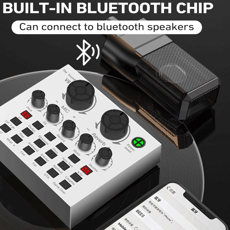 Update Istimewa bonkyo V8 SoundCard Audio untuk HP PC Mac - V8 SoundCard White/Black  Live Broadcast