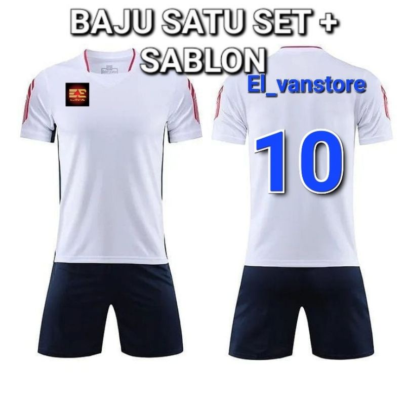 Baju Bola Dan Futsal Satu Set Bola Dan Futsal +Sablon Baju Bola Dan Futsal Sablon(NAMA DAN NOMOR)