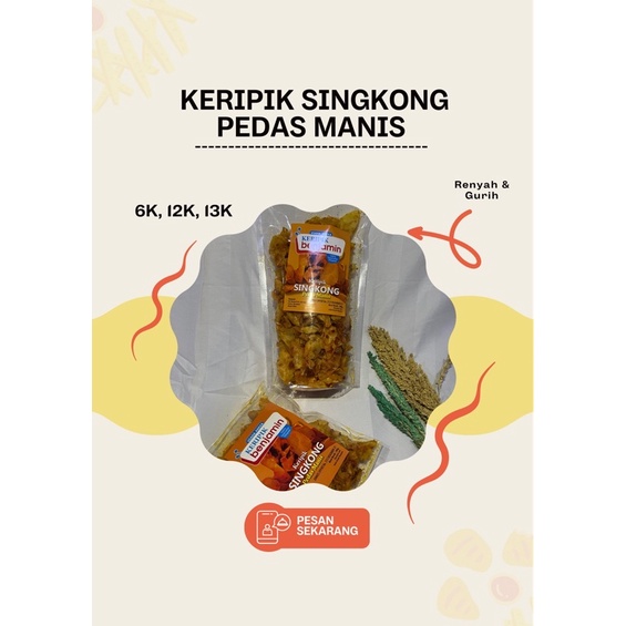 

keripik benjamin keripik singkong pedas manis cemilan sehat murah