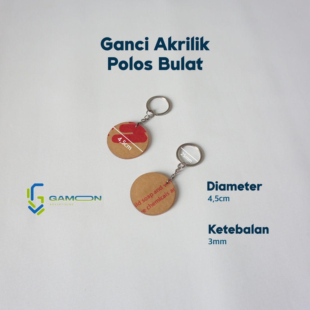 Bahan Gantungan Kunci Bulat | Akrilik Bening