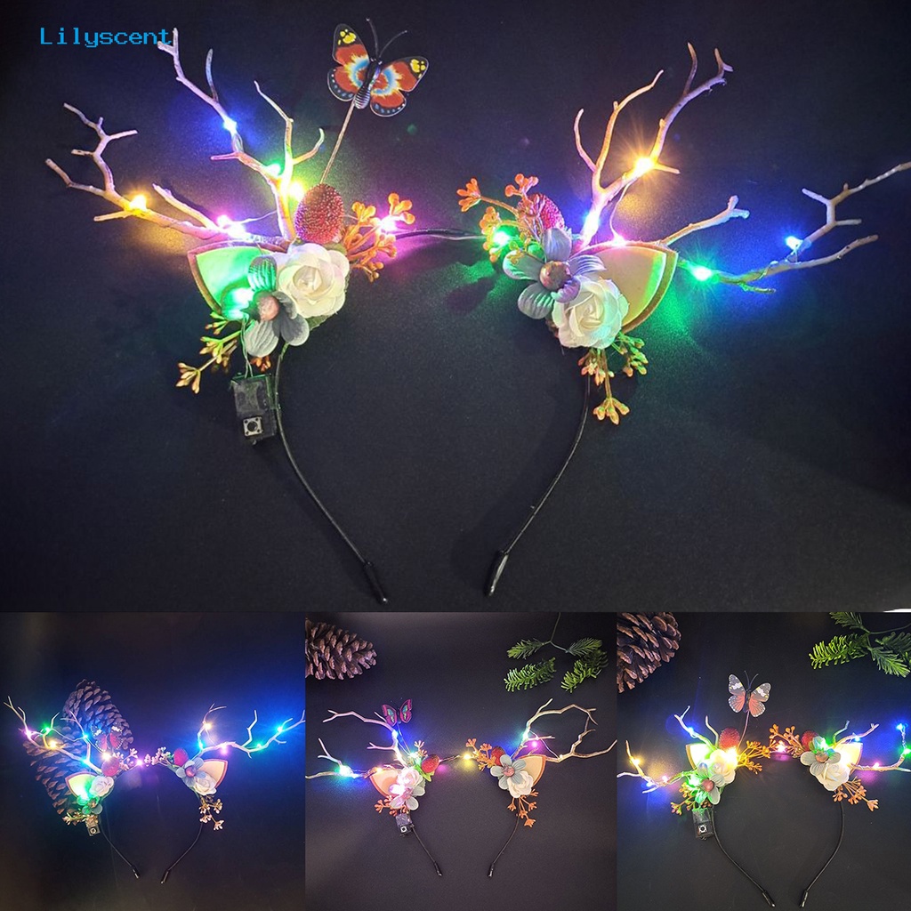 Bando Desain Tanduk Rusa Dengan Lampu Flash Luminous Untuk Natal