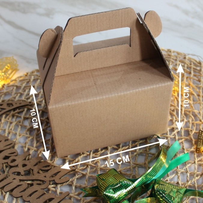 

(10pcs) Kardus Jinjing coklat Packaging Hampers Snack Box Kotak Souvenir Dus tenteng Tas kado Kotak Wadah 15x10x10cm