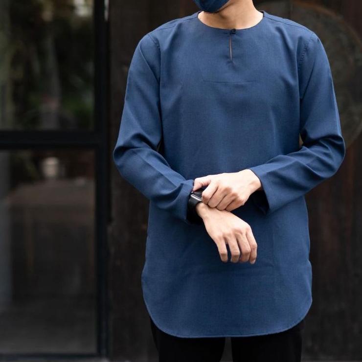 Baju koko kurta dewasa tanpa kerah lengan panjang |alfatih {SAM.22Oc22ν}