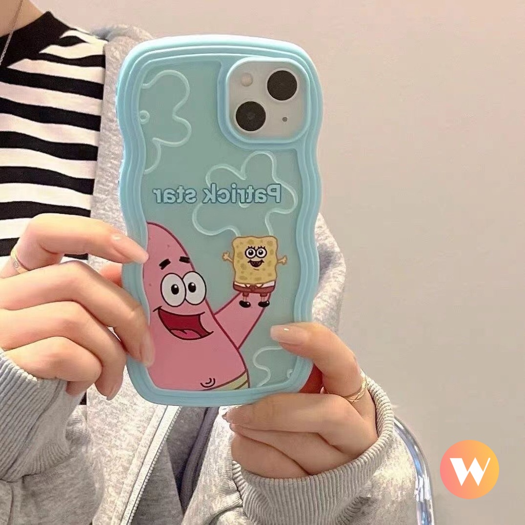 Cute Patrick Star Case Oppo A95 A55 A17 A33 A35 A16 A32 A57 A72 A15 A5s A9 A1k A96 A12 A5 A16K A77s A16s A54 A74 A12E A7 A52 A76 A3s A15s A16E A53 Sponge Bob Lembut Bergelombang Penutup Tepi