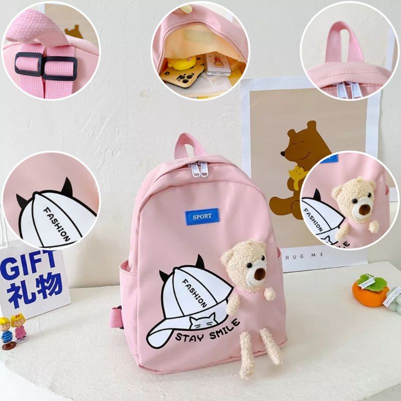 TAS RANSEL ANAK SEKOLAH CEWEK PEREMPUAN MODEL TEDDY BEAR / TAS PUNGGUNG ANAK PEREMPUAN MOTIF LUCU