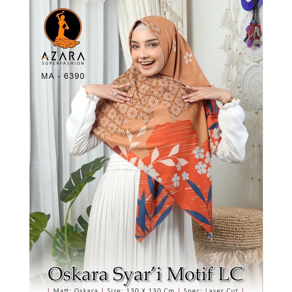 [ PART 1 ] AZARA OSKARA SYAR'I LC, BAHAN VOAL PREMIUM IMPORT, UKURAN 130X130 CM, HIJAB SEGI EMPAT SYAR'I MOTIF