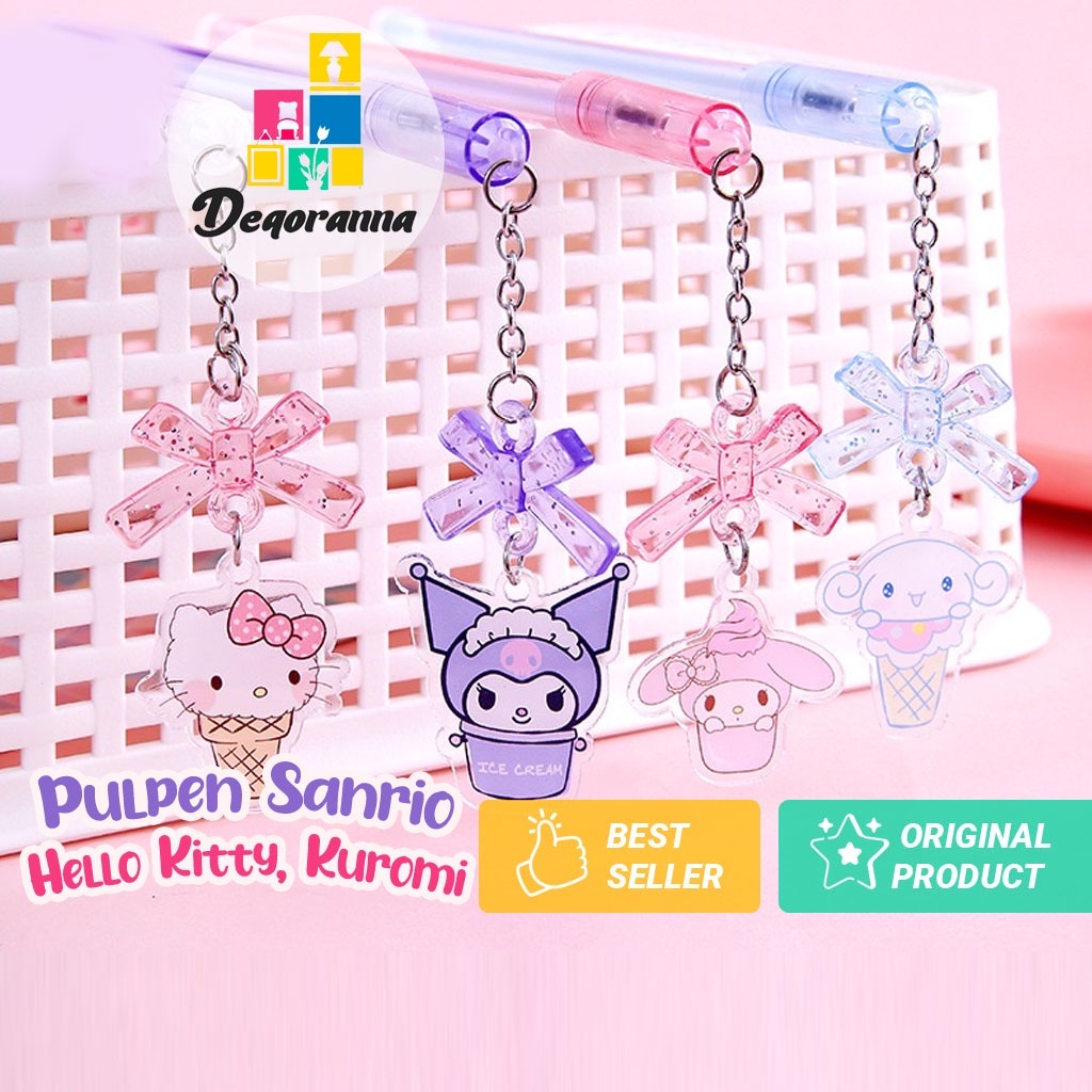 

Pulpen Hello Kitty Gantungan Sanrio Hello Kitty Melody Pen Gantungan Kunci /Alat Tulis / Pulpen Gel