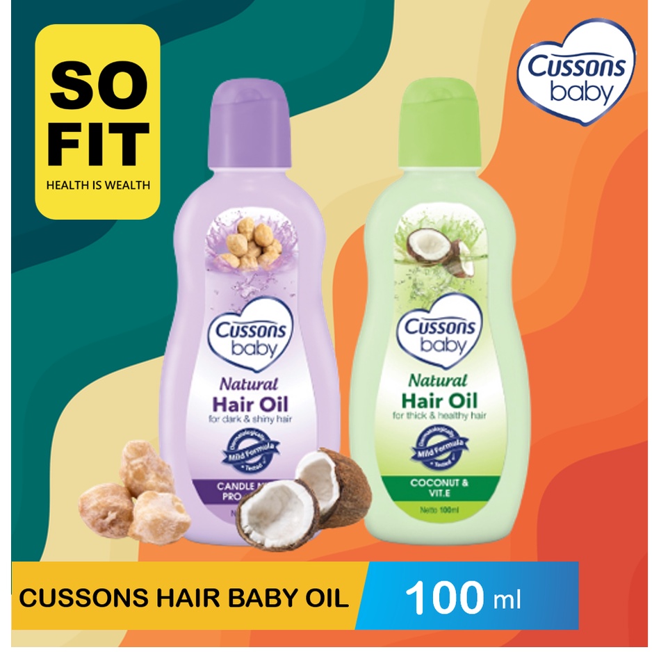 Cussons Baby Natural Hair Oil candle Nut Coconut 100ml  / Minyak Rambut Bayi