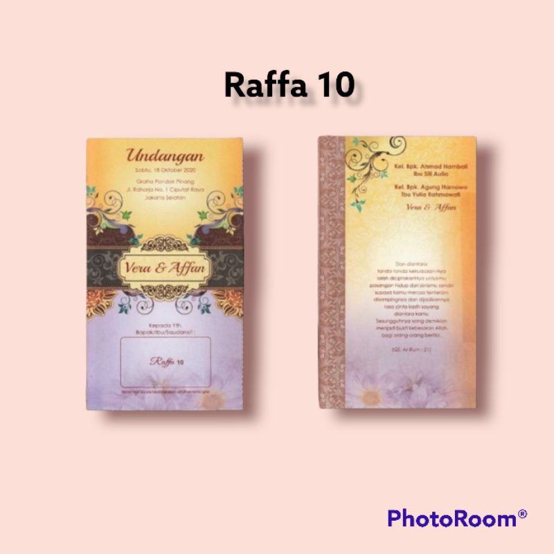 RAFFA 10 | Blangko Undangan Pernikahan | Undangan Pernikahan | Kartu Undangan Nikah | Kartu Undangan