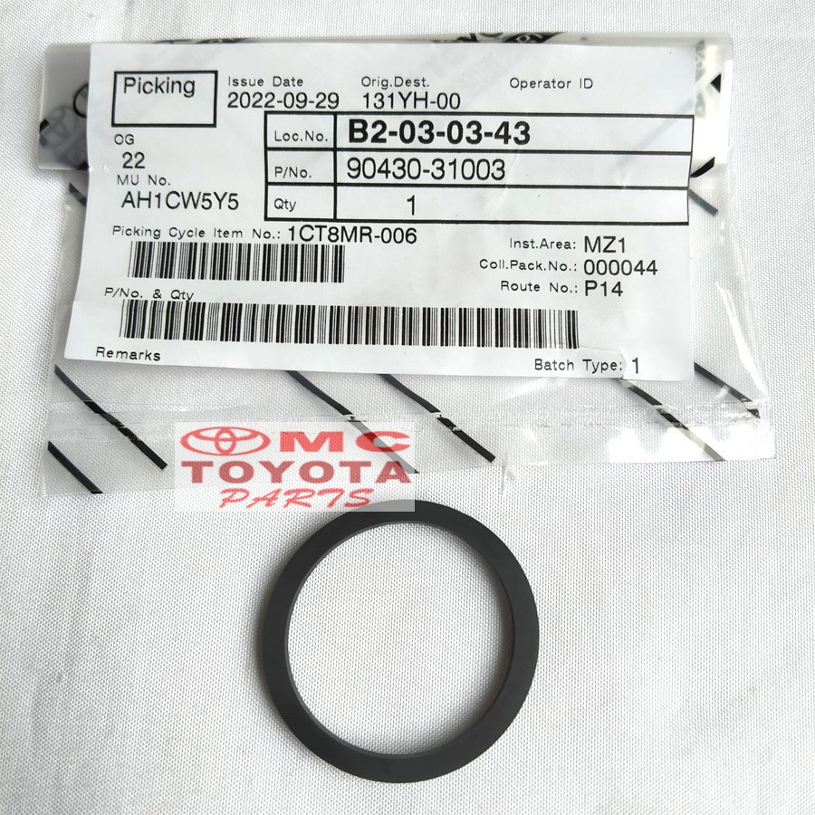 Gasket Oring Seal Busi Crown Kijang 5K 7K 90430-31003